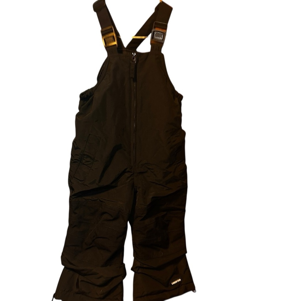LANDS' END Kids Black Snow Bib Overalls Winter Ski Snow Pants toddler size 2